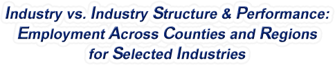 Rhode Island - Industry vs. Industry Structure & Performance: Employment Across Counties and Regions for Selected Industries